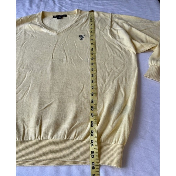 Vintage Oxford Golf Men's Sweater Long Sleeve Yellow Front Crest Size Large - Picture 6 of 6